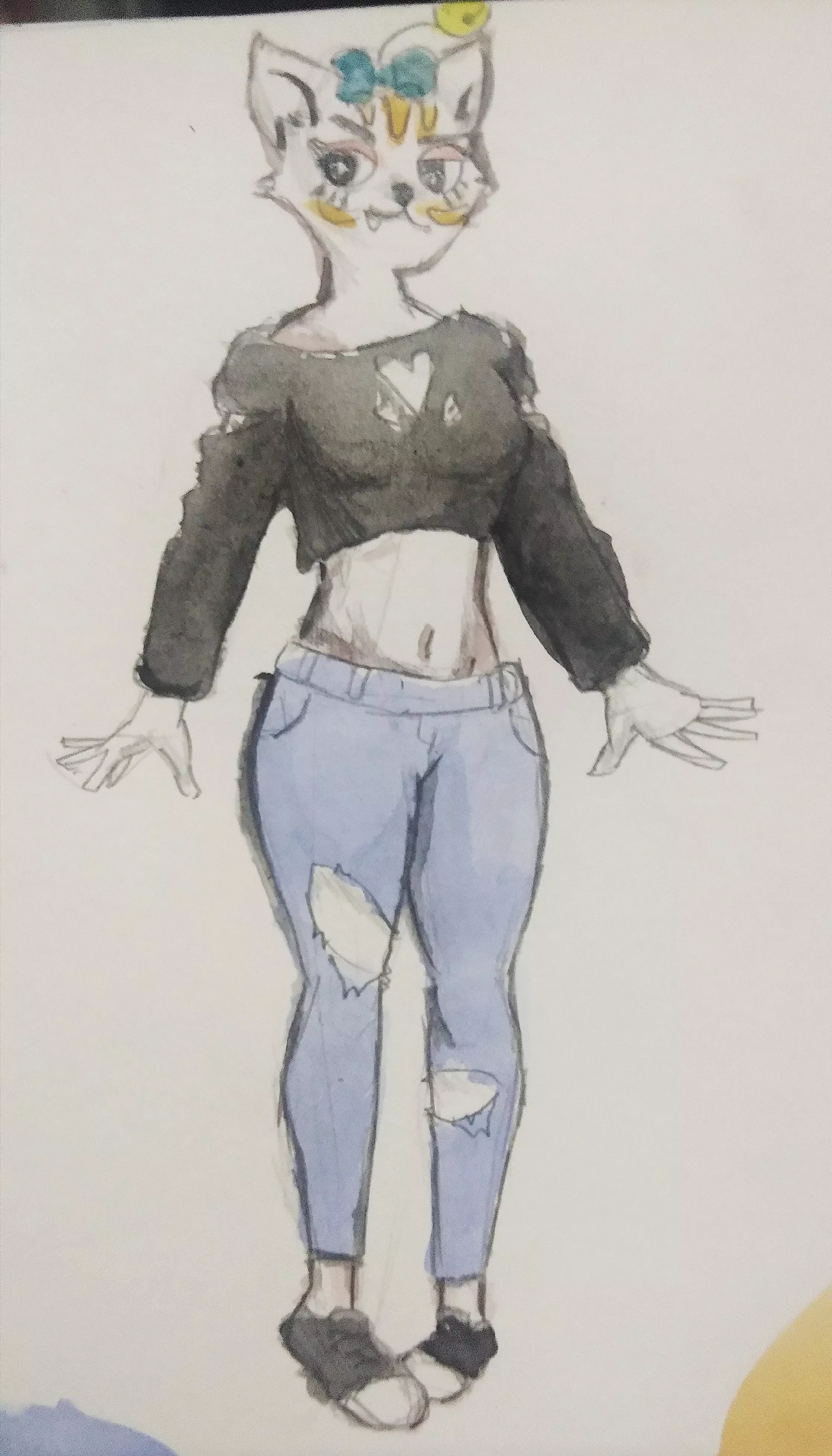 Hi! This is the first time I ever interact with a furry community. Here's an artwork of my Reddit avatar. It has been long since I use water color (not that I was good at it in the first place) so forgive me.