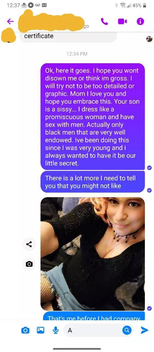 I told my mom that I am a black cock sissy