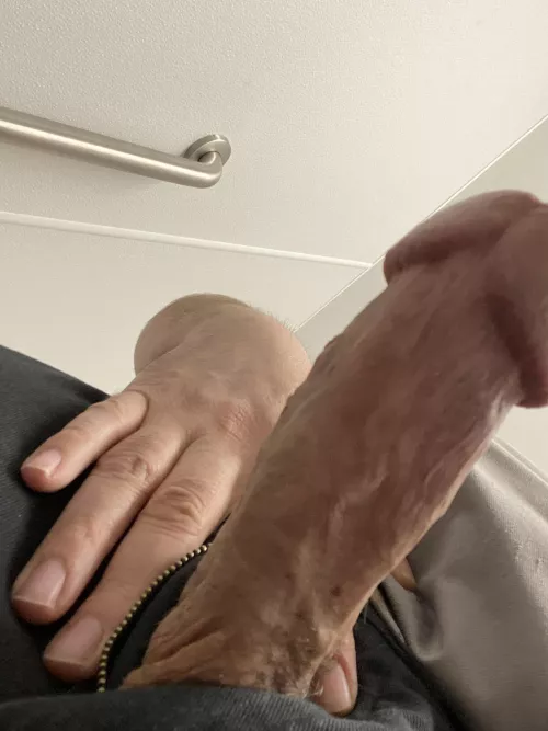 In a public restroom 😏