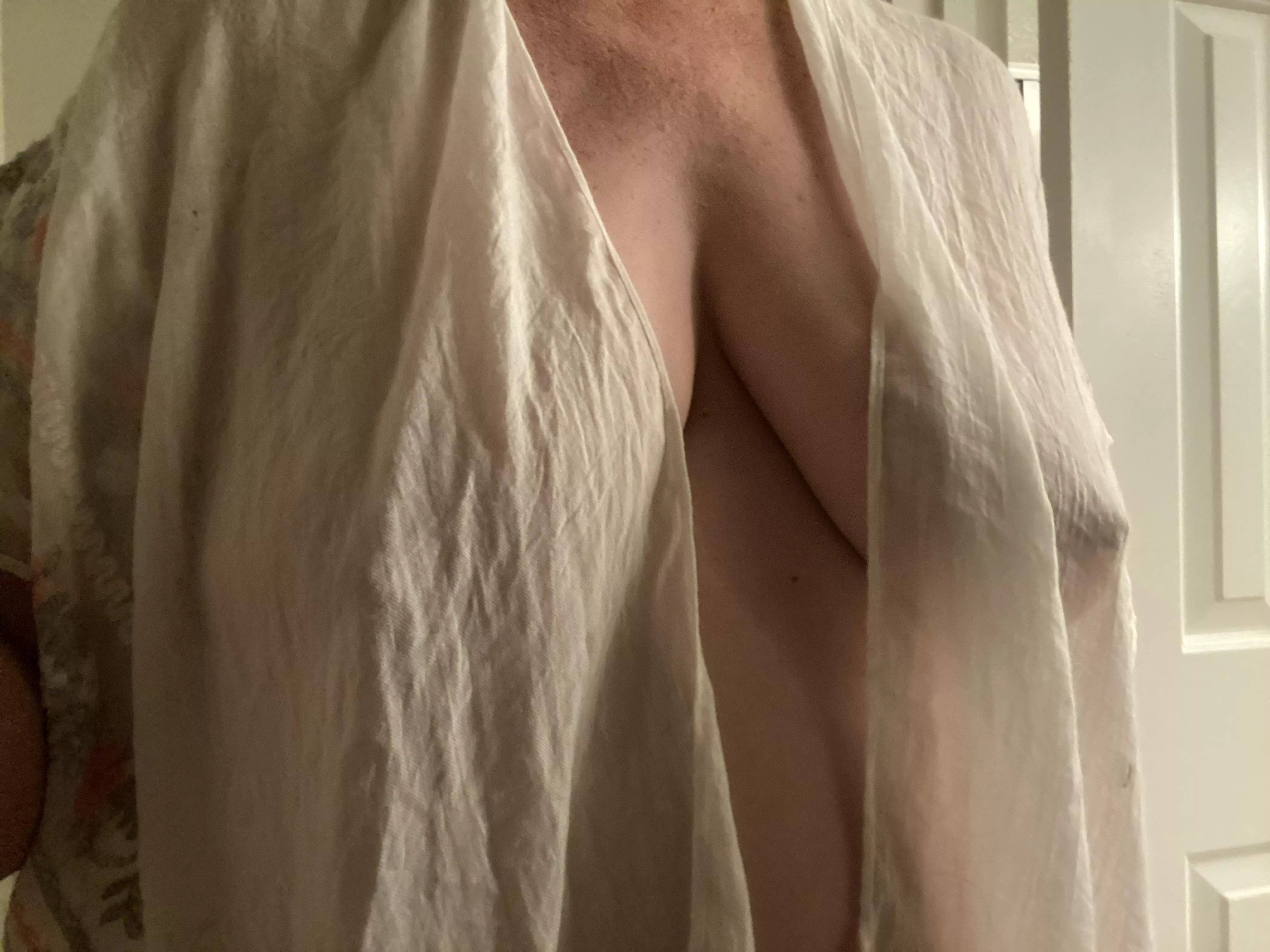 My kitty has a sheer cover. Definitely braless!