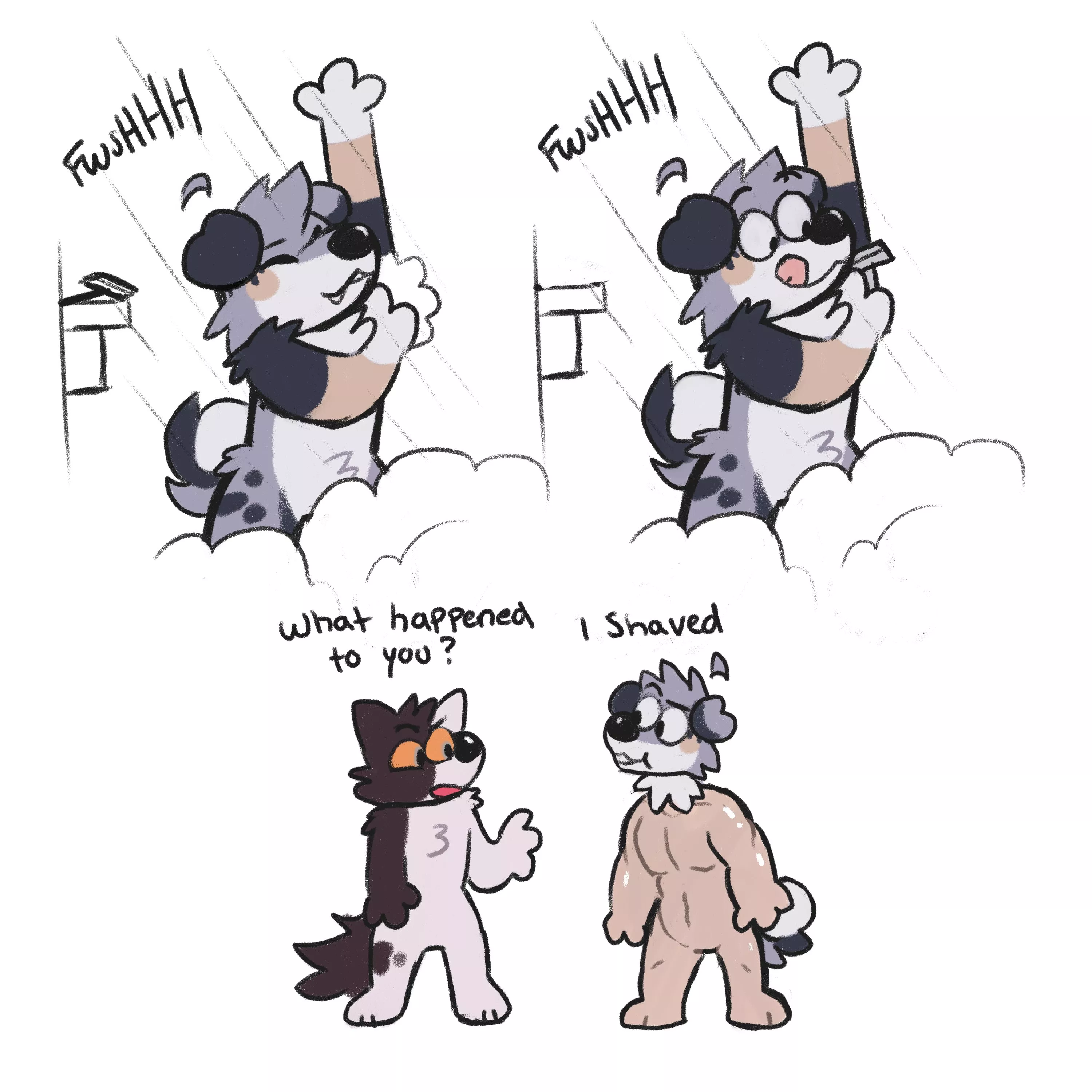 shave//art by me @flowfells on twitter