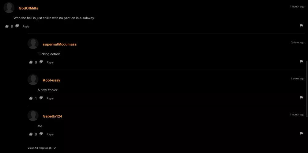 Who the hell is just chilling with no pant on in a subway