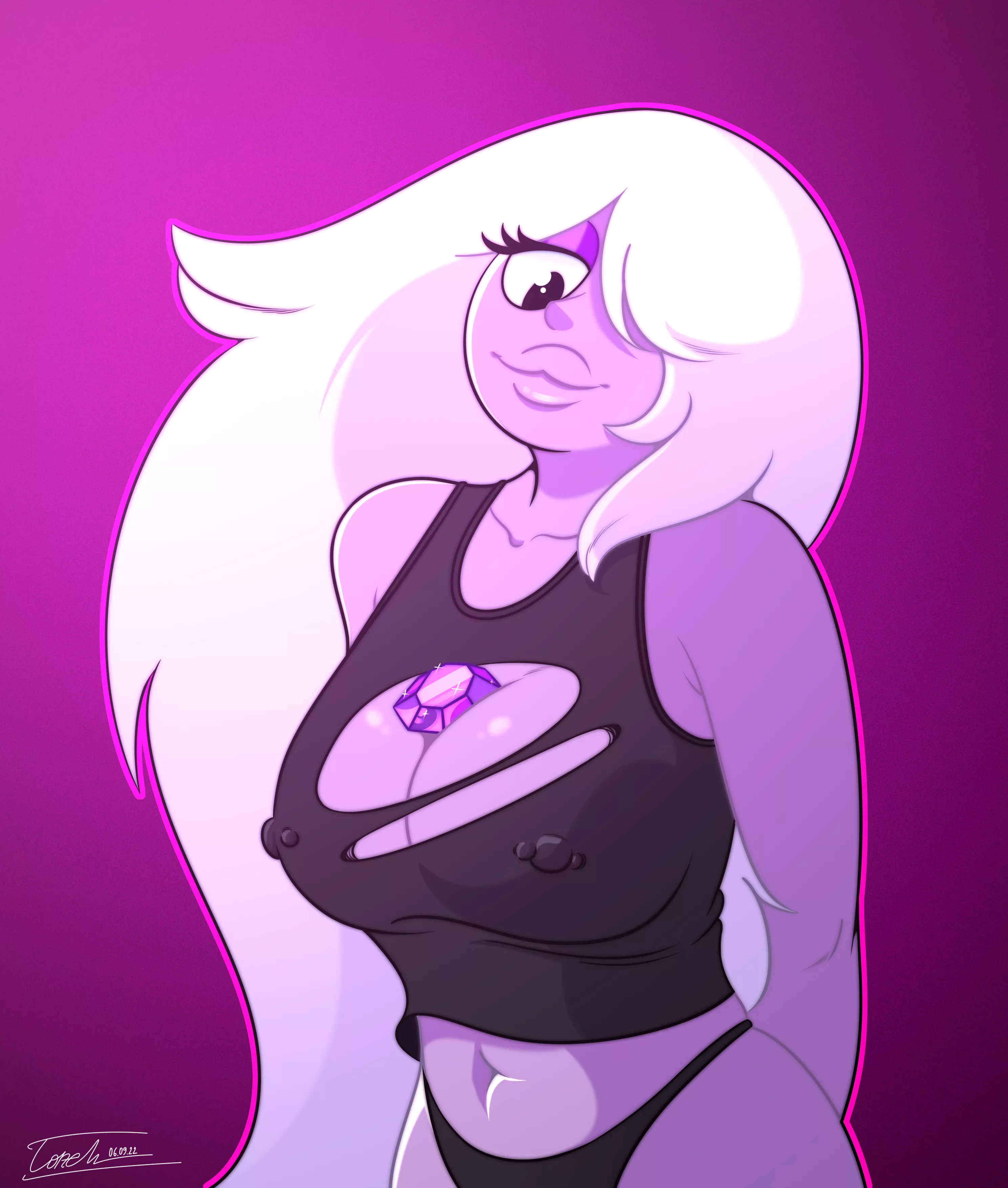 I drew some big tiddy Amethyst ✨️