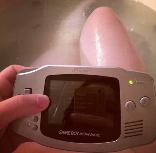 Not the only way she likes to play in the tub