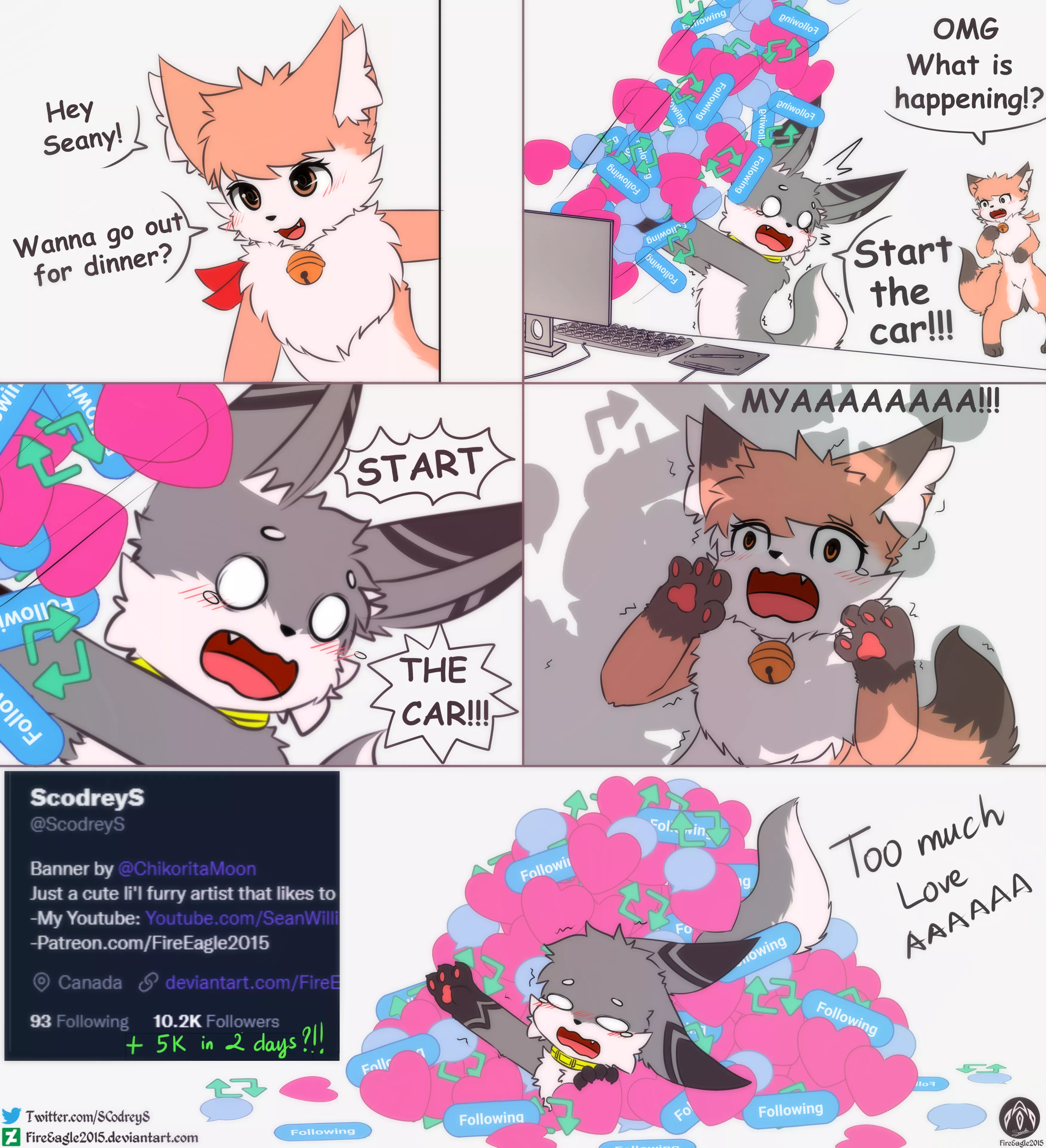 Feel the love [Thank you 3] (Art by me @ScodreyS on Twitter)