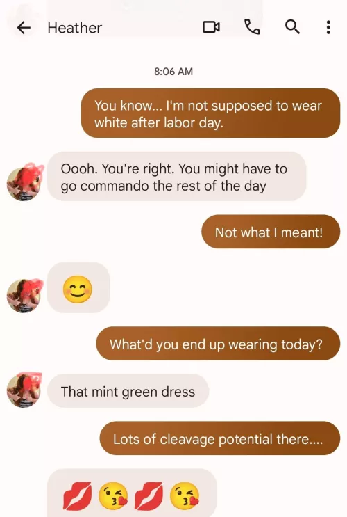 Not the most explicit post but - wife put me in a chastity device and white thong today. But you aren't supposed to wear white after labor day!