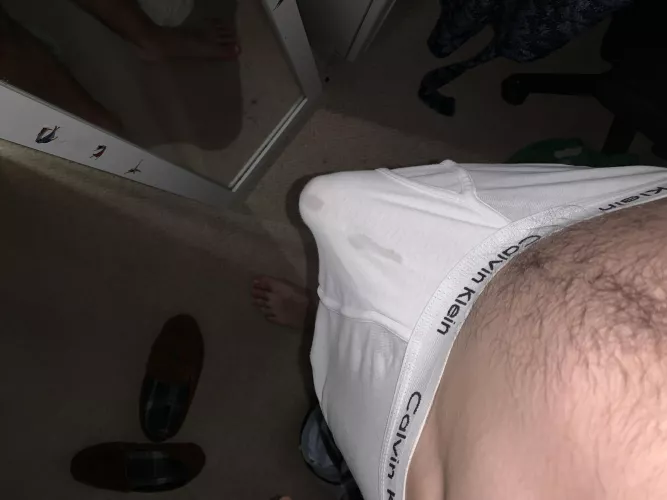 Pre cum on my bulge! Dms open