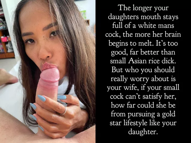 White cock melts Asian brain