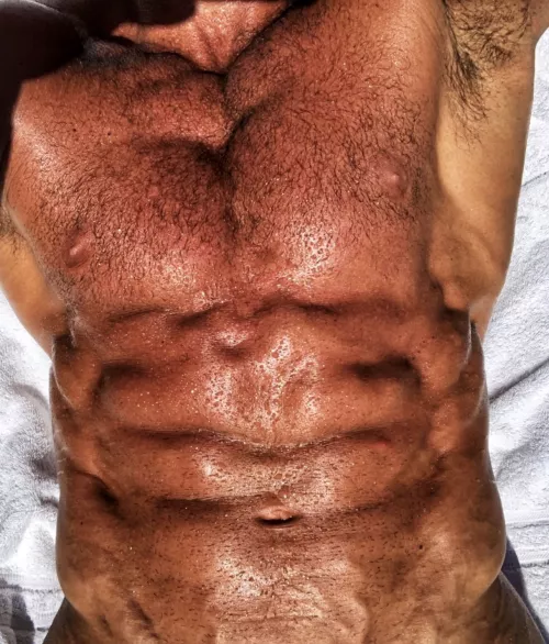 Daddy is hot and sweaty in the sun...