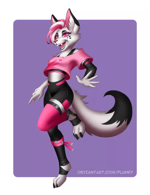 Finally got some time to redesign my lovely OC, Fluhry! (Art by me)