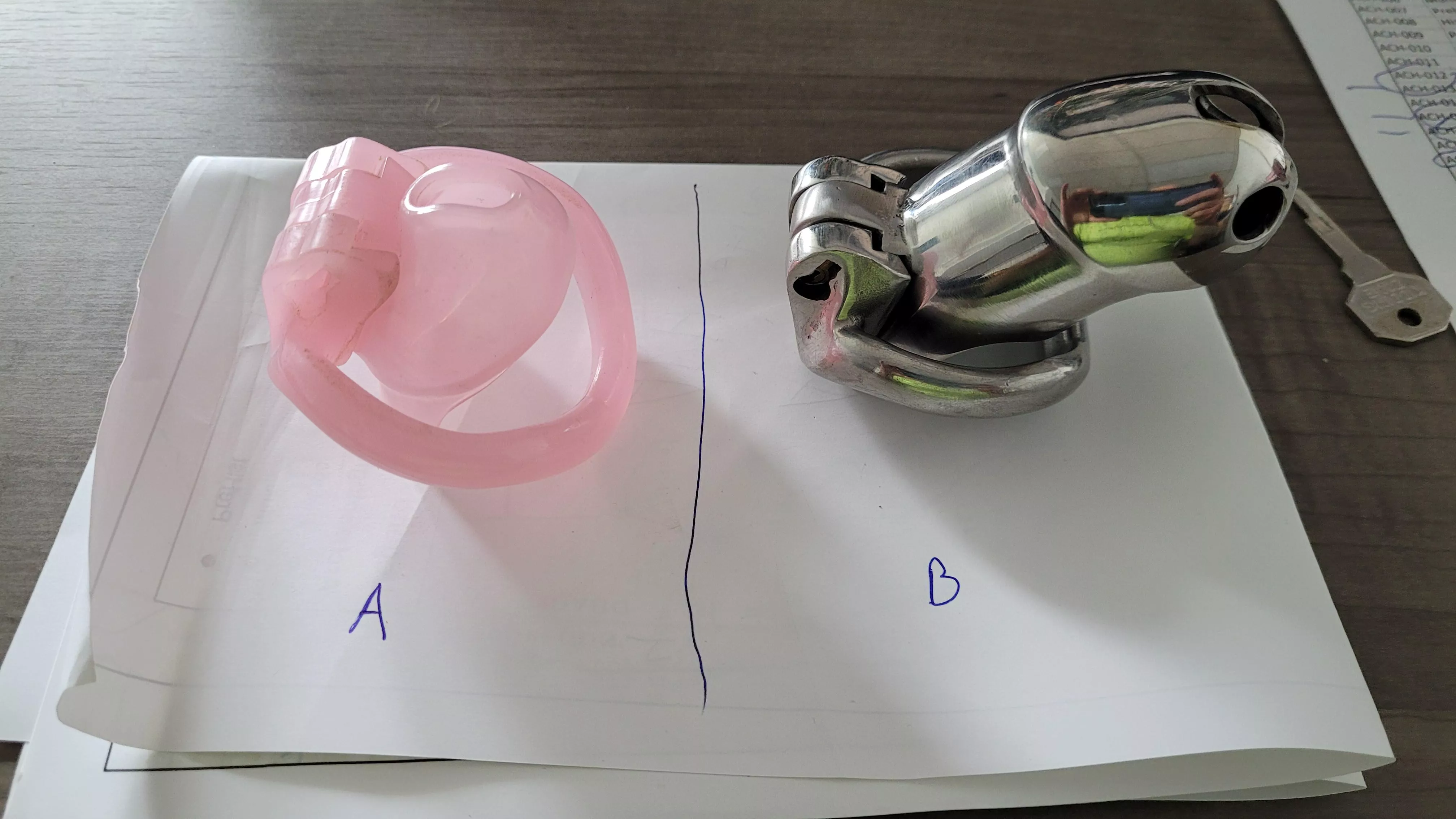 it's our anniversary, 19 years of marriage which cage should I wear tonight a or b