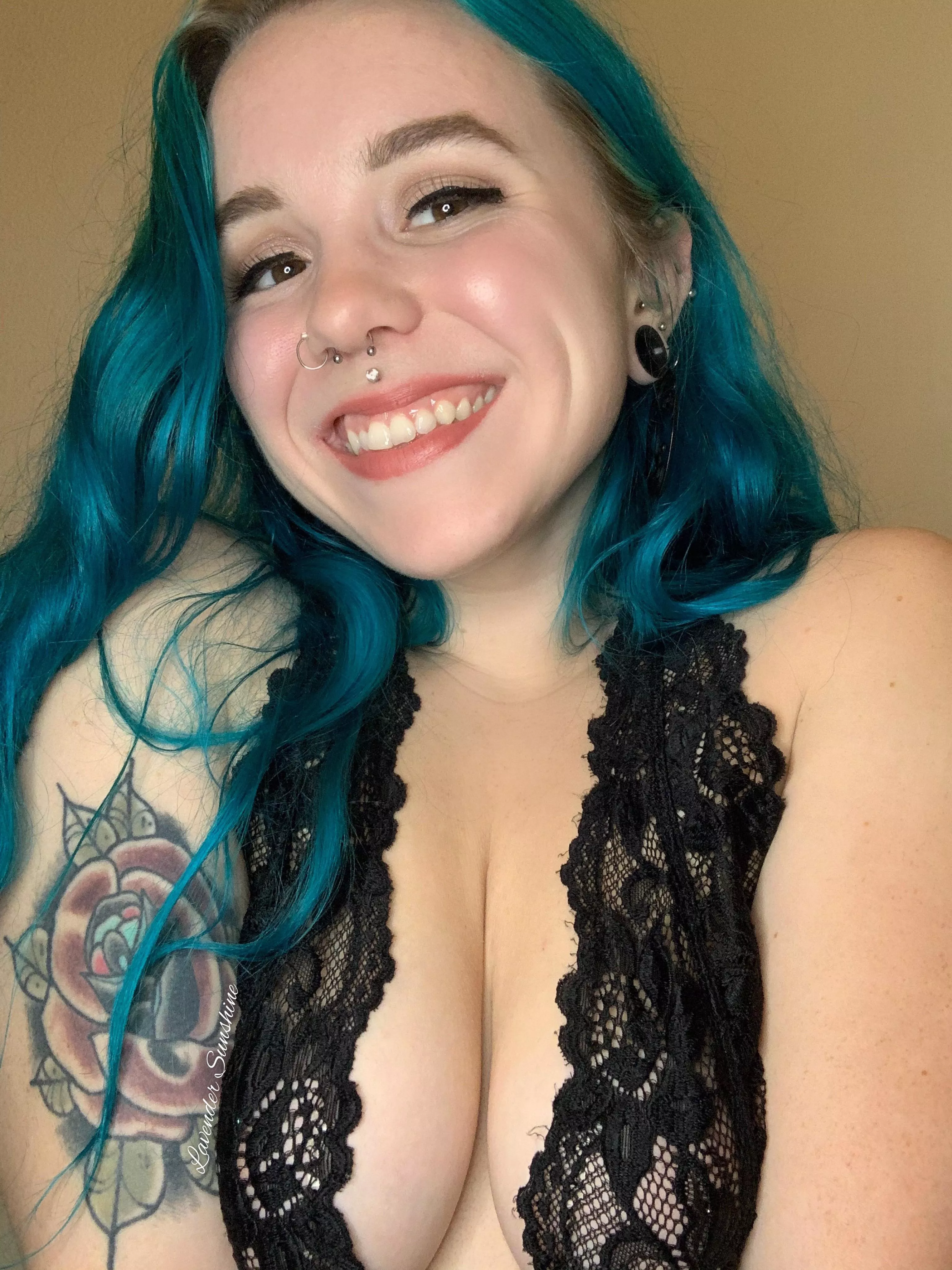 Smile or tits?