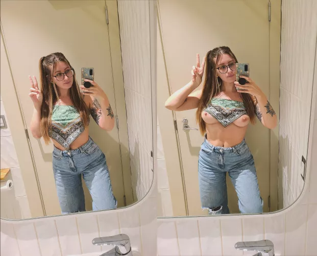 this shirt hardly holds them in 🙈 I love wearing it in public