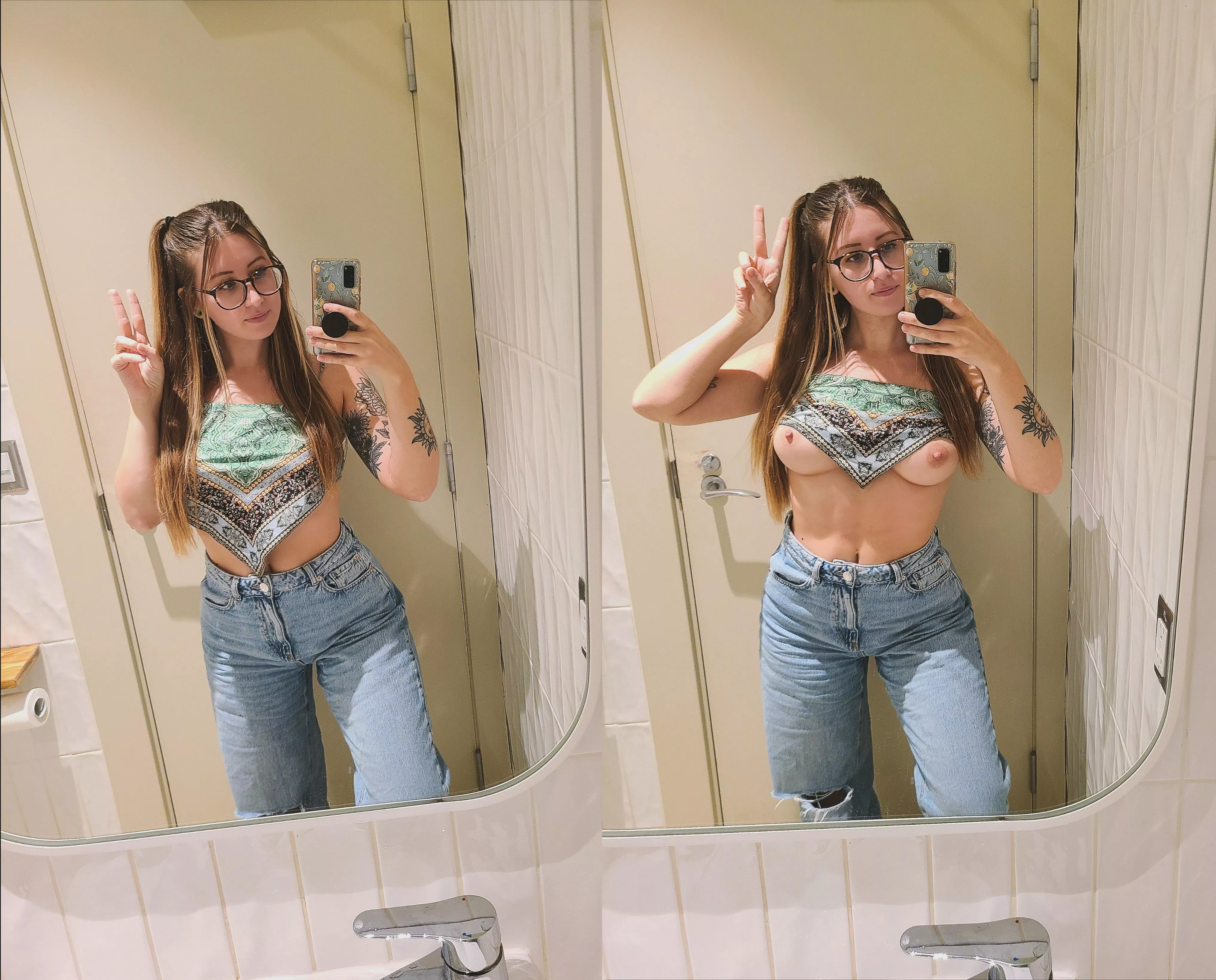 this shirt hardly holds them in 🙈 I love wearing it in public