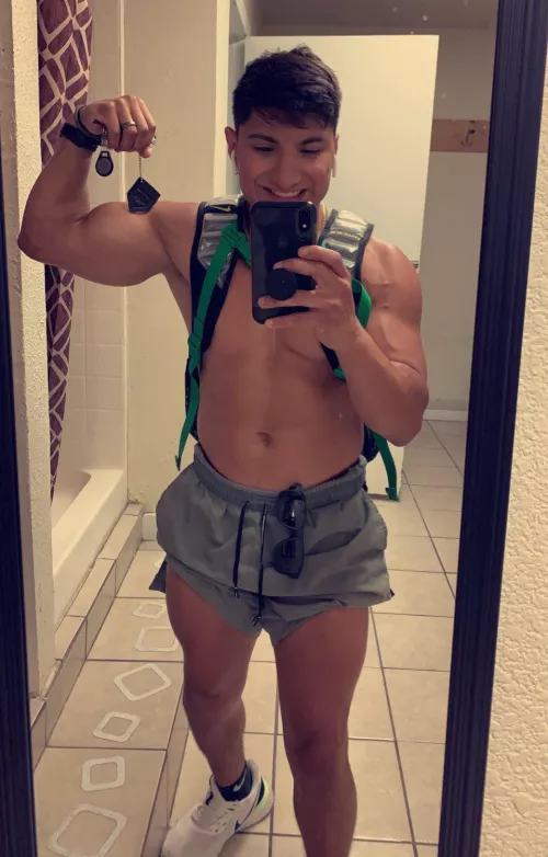 Horny & PM’s opened. Just finished our workout. What’re you doing to me?