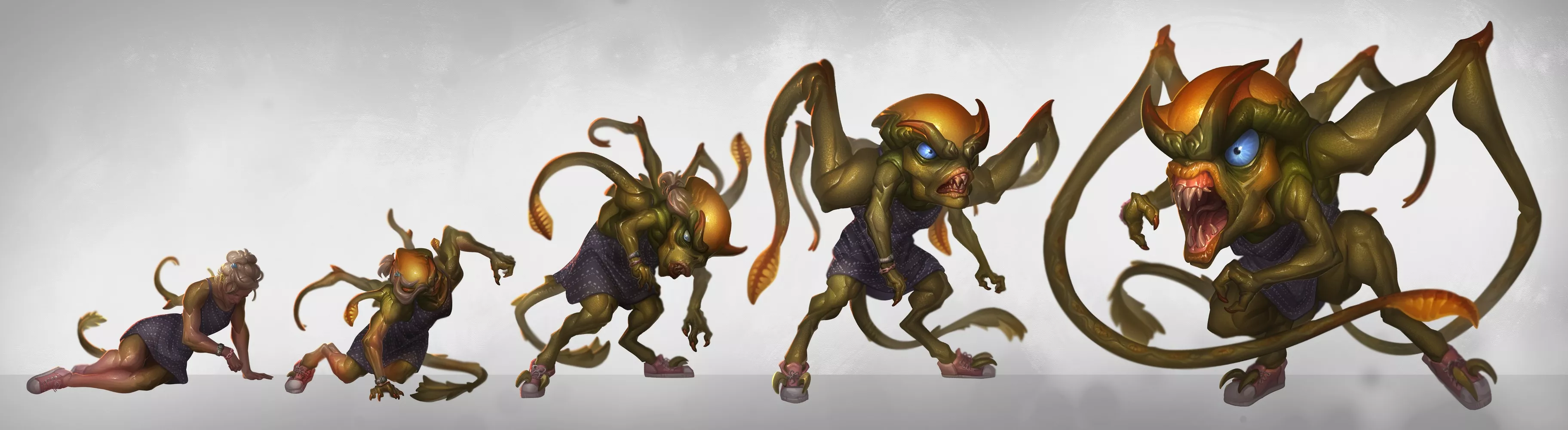 Lizzies First Transformation (woman into alien tf)