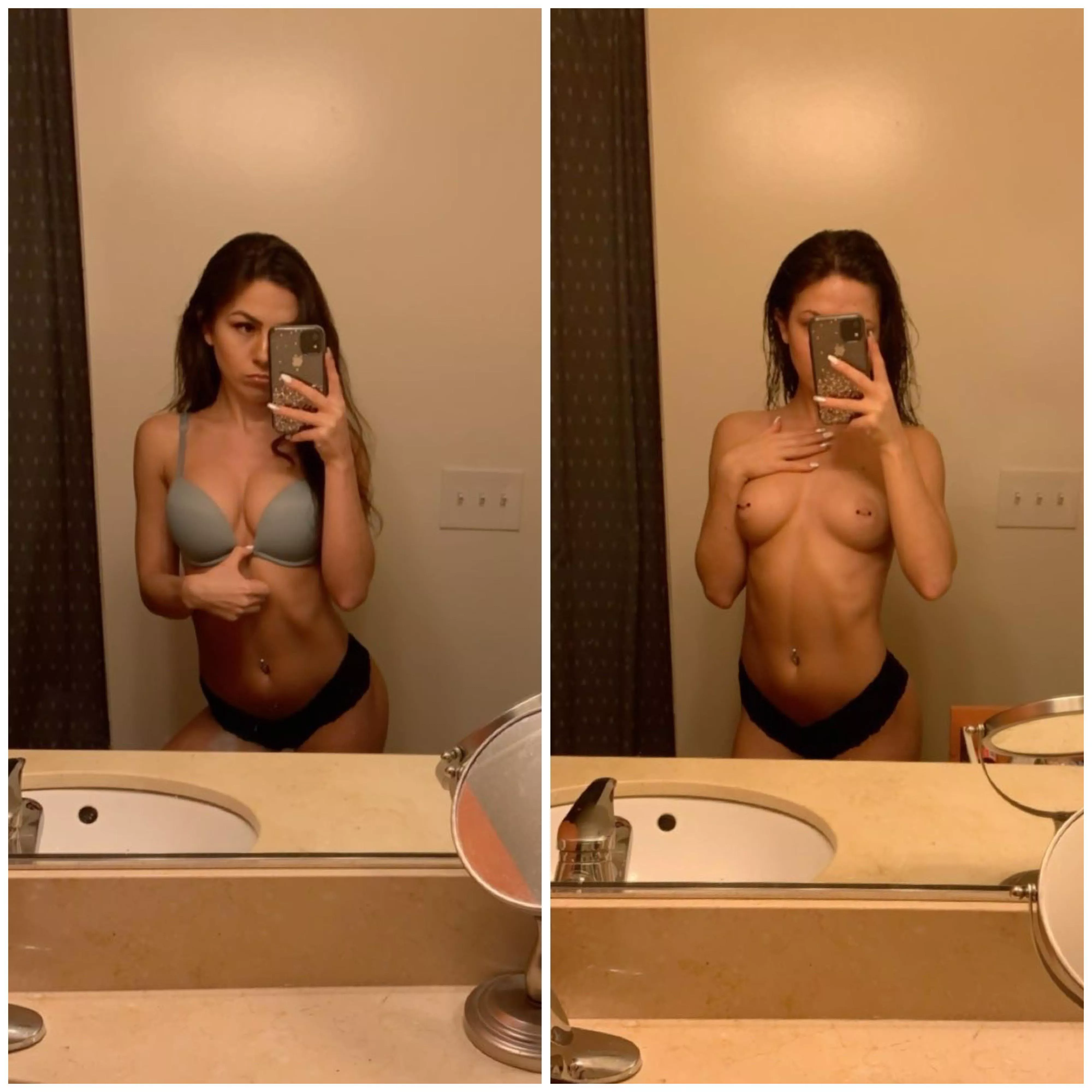 Before and after my shower 🤗
