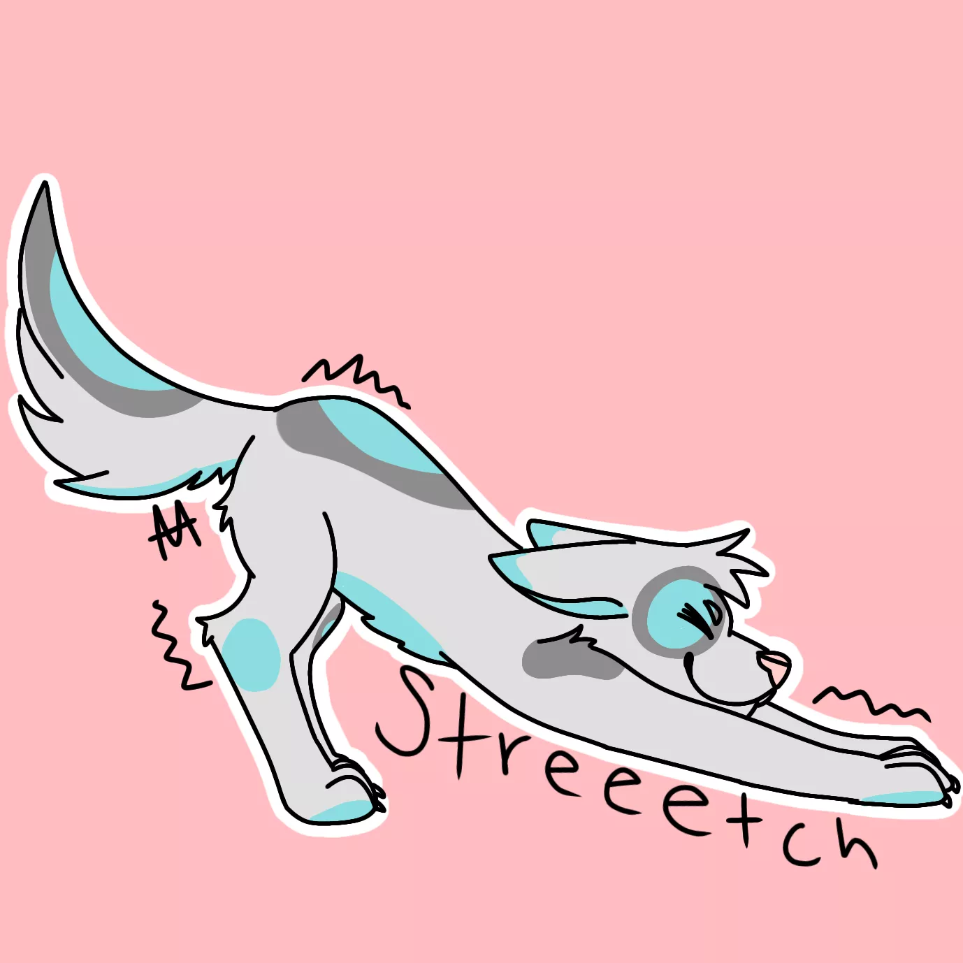 My fursona doin a big stretch [art by me]