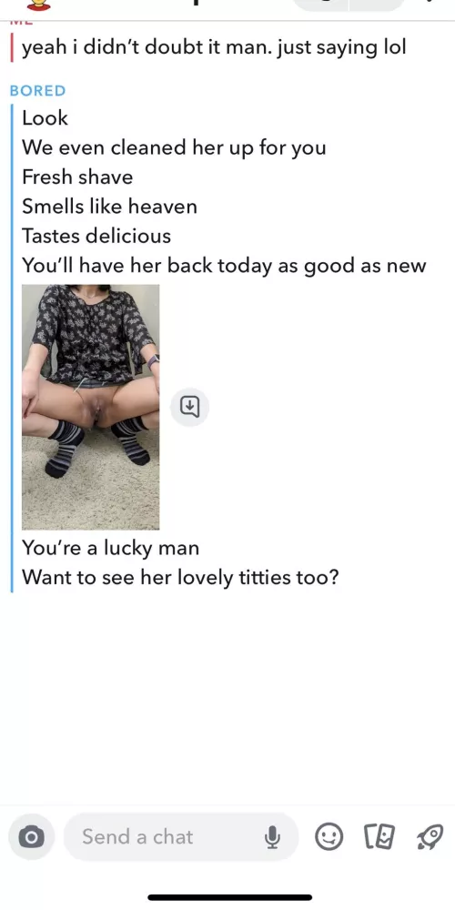 my girlfriend went to a festival. on the last day i received this from a guy