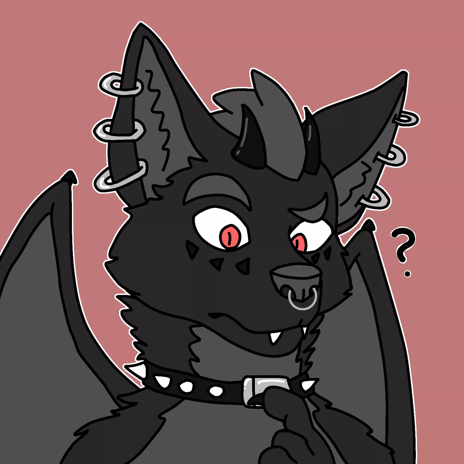 WolfDragon Tries On a Collar (Art by me)