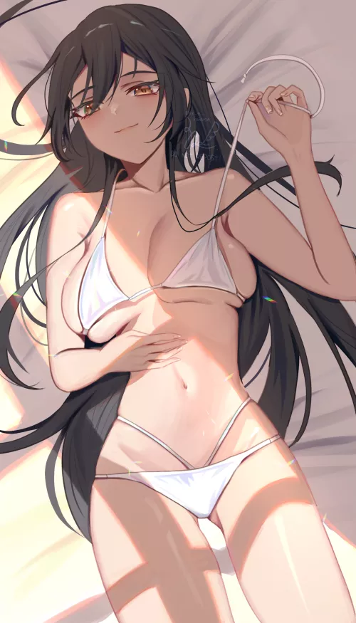 Bikini Pull Sakuya On Her Back (Sazanami) [Idolmaster]