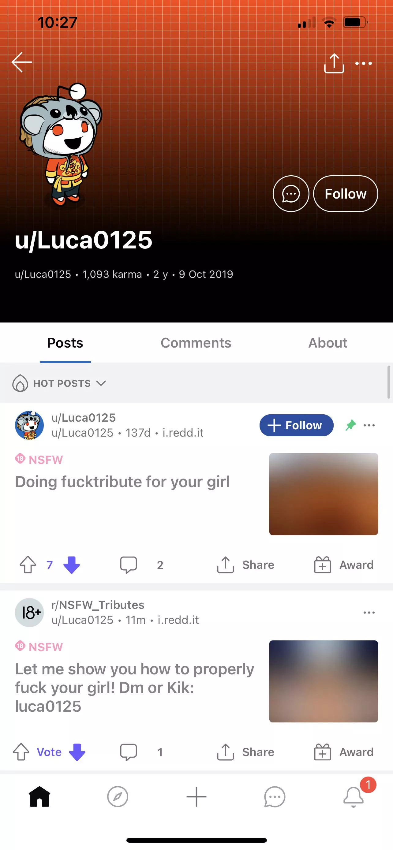 Don’t send to this guy. He’s using my friends pics to say it’s him tribbing