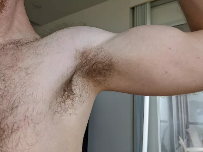 Glistening and stinky after my workout 😈