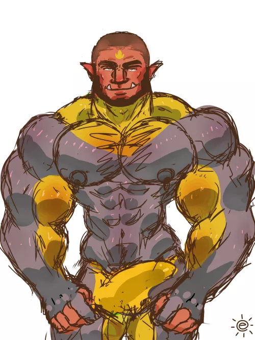 i love bara men, so I made a bara man for me. Do you like that? Follow me on twitter for more. @el_carlo5