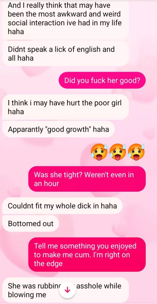 It happened!! Messages while I was edging and riding the orgasm. I feel for Sir not being able to fuck her good and proper though. I reached a whole new level of horny 😍🥵