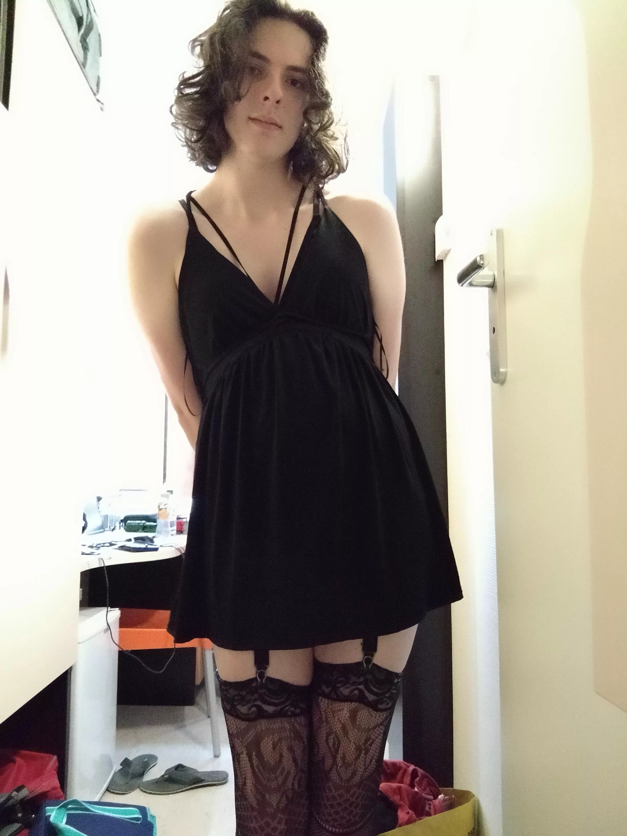 Trans gal showing off a new dress, do I look good in it ?