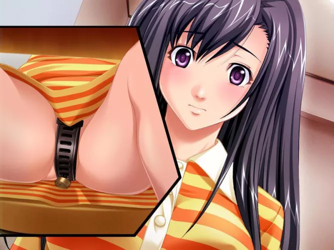 What’s underneath the table, and what’s underneath her skirt