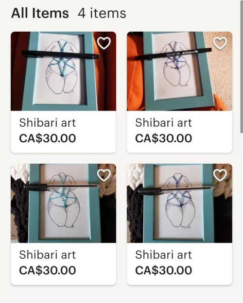 I listed a few shibari art frames on etsy! https://www.etsy.com/ca/shop/BatInfluence