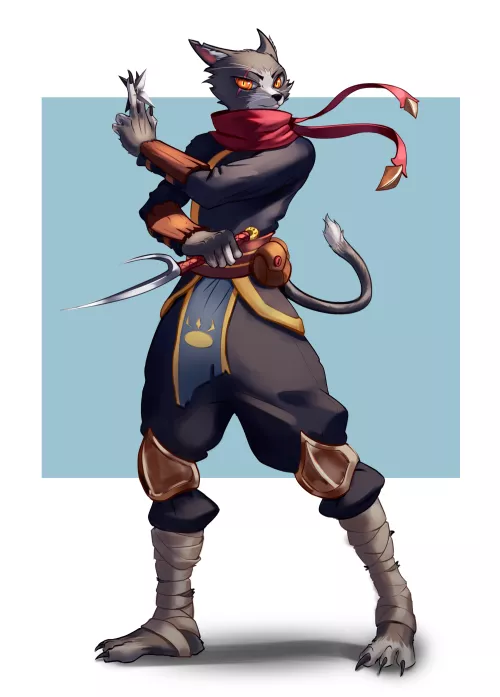 Meet Kitaro, he's a ninja from the Akizuki clan!! Do u want me to draw your fursona as a member? (art by me)