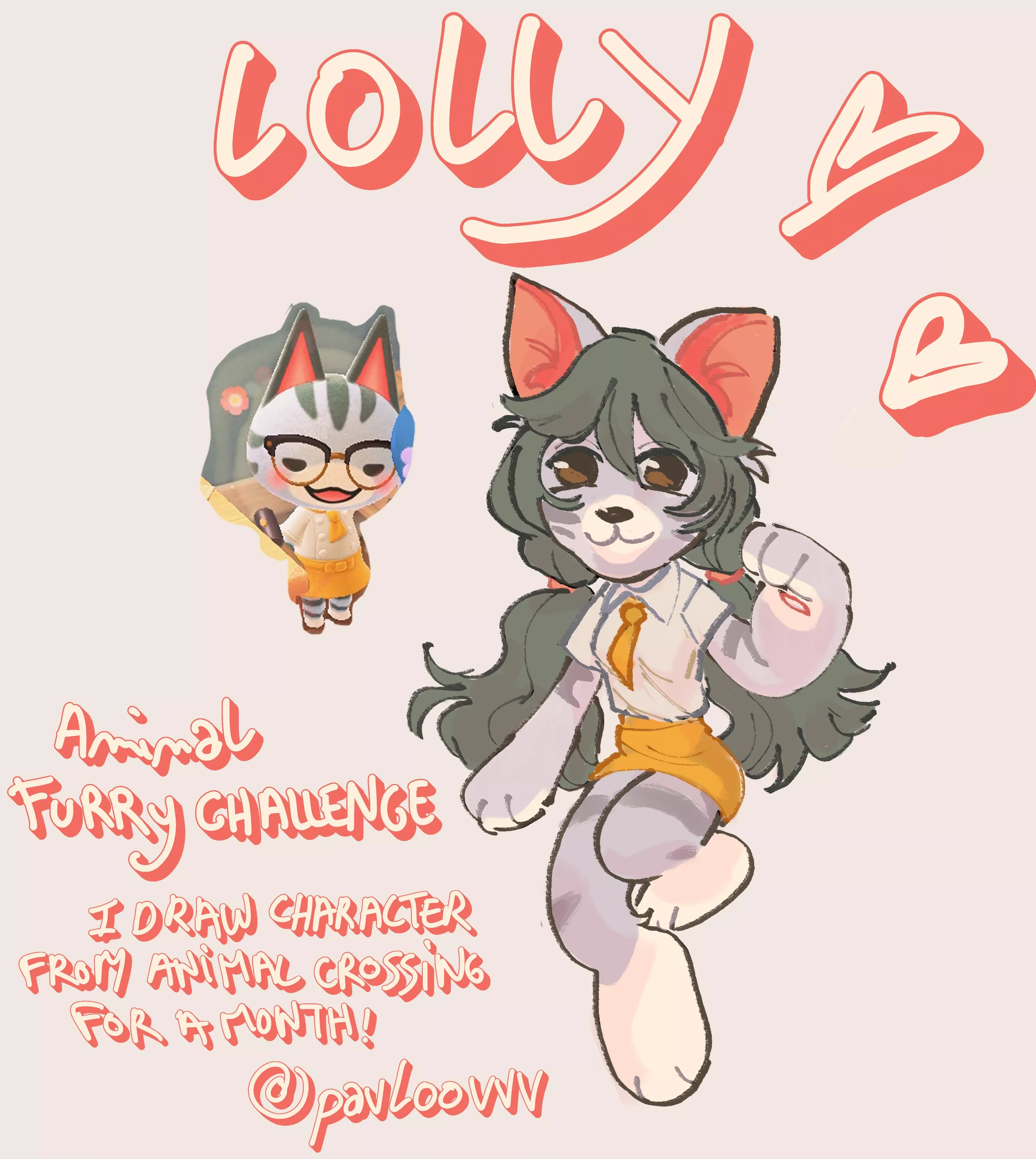 This month i challenge myself by drawing animal crossing characters, here is the first one !!! feel free to sugest me the next one :3