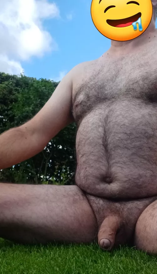 [56] I love the feel of the sun on my cock and the grass against my balls and ass