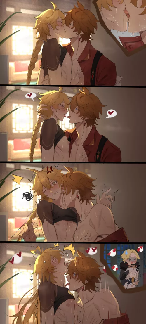 Aether y Childe se meten en una mierda realmente cachonda