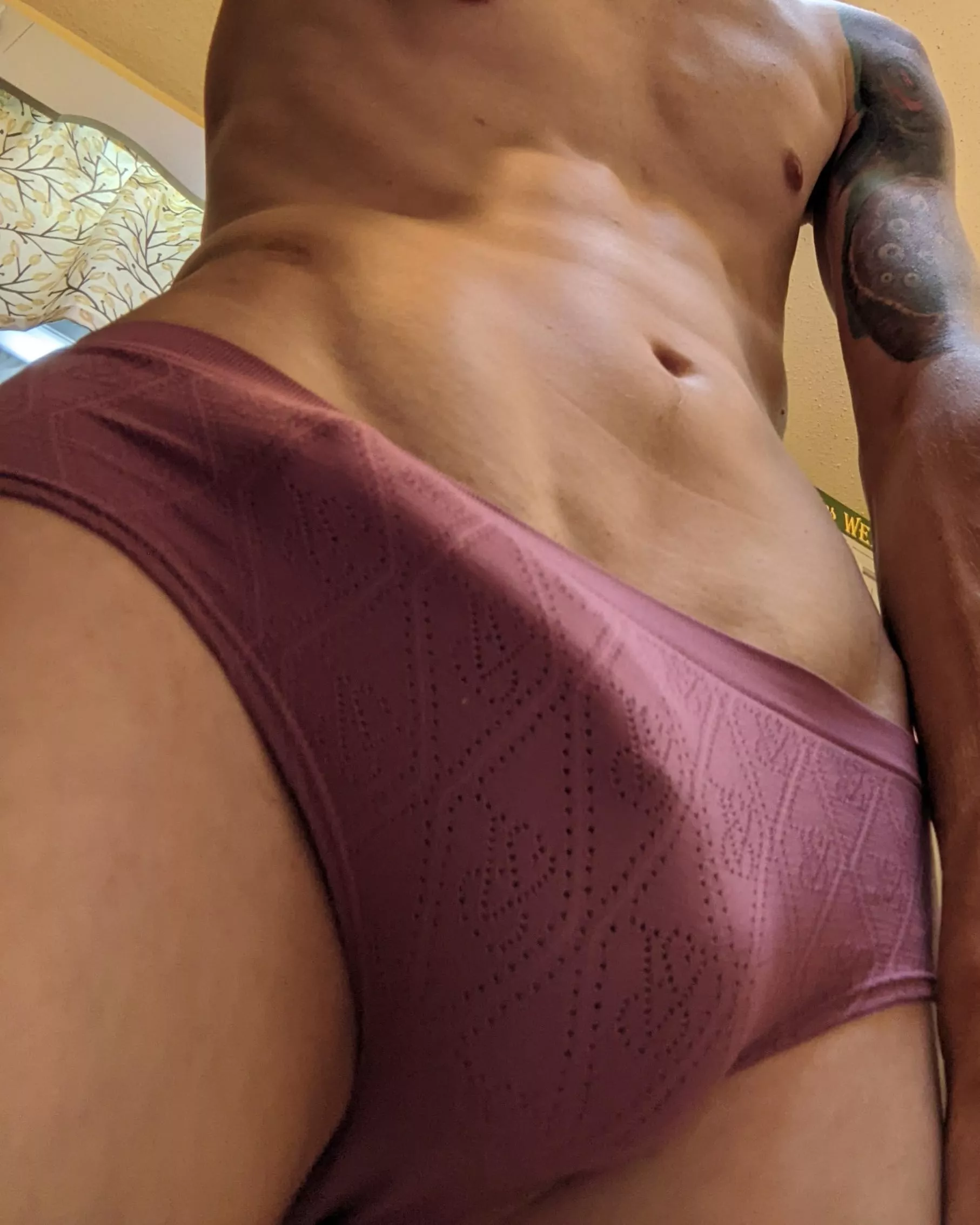 Love him wearing my panties, took a while but now it's all I want him in