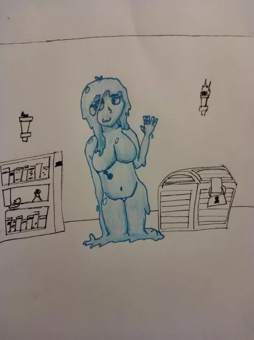 Second go at drawing slimegirls. Not perfect, but I'm happy with it.