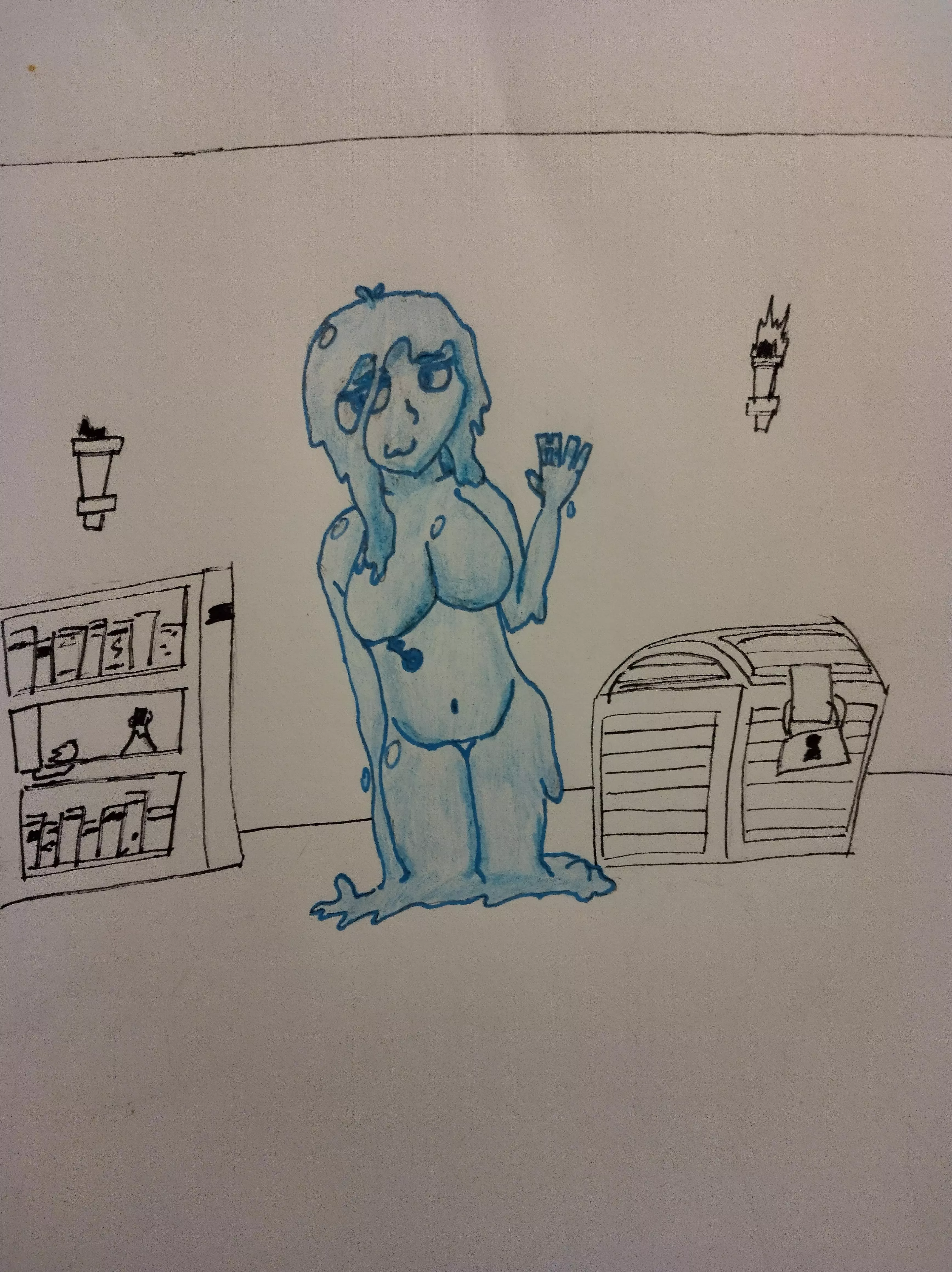 Second go at drawing slimegirls. Not perfect, but I'm happy with it.