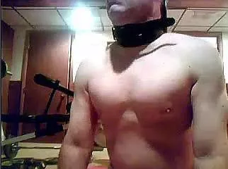 Self-pic [M] wearing only a belt collar in workout room- hoping guys can post too!