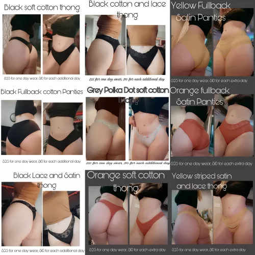 [selling] Panty collection of the week💕 Dm me to buy a pair today! xx
