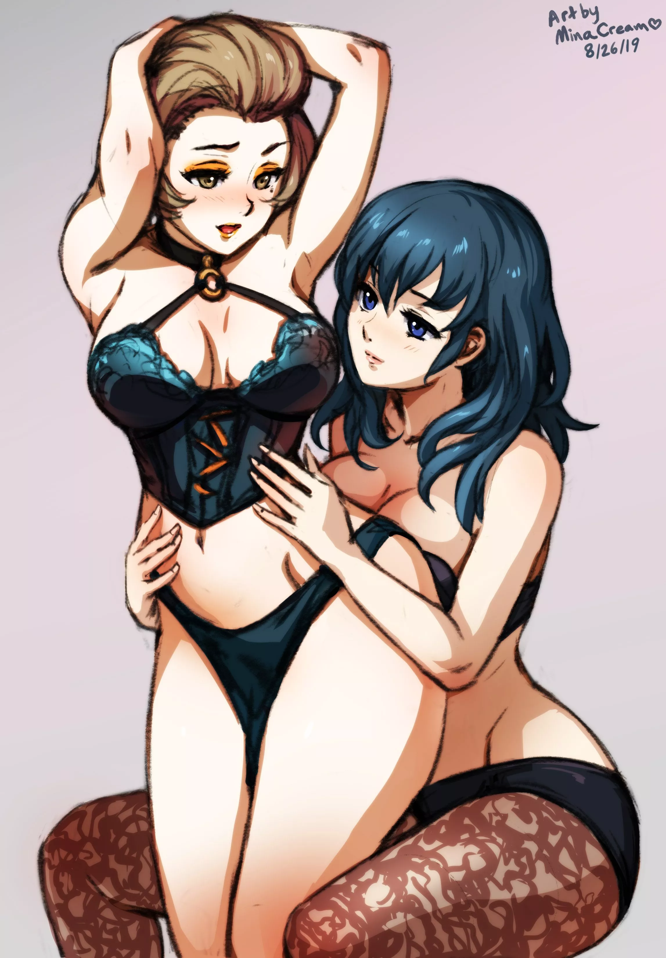 Byleth cheking out Manuela's curves (MinaCream)