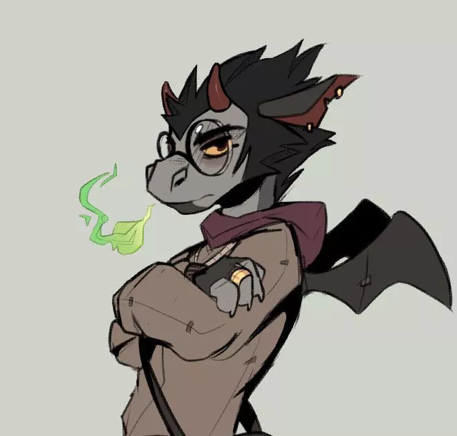 grumpy dragon (art by me, @Hyenamancer on twitter)