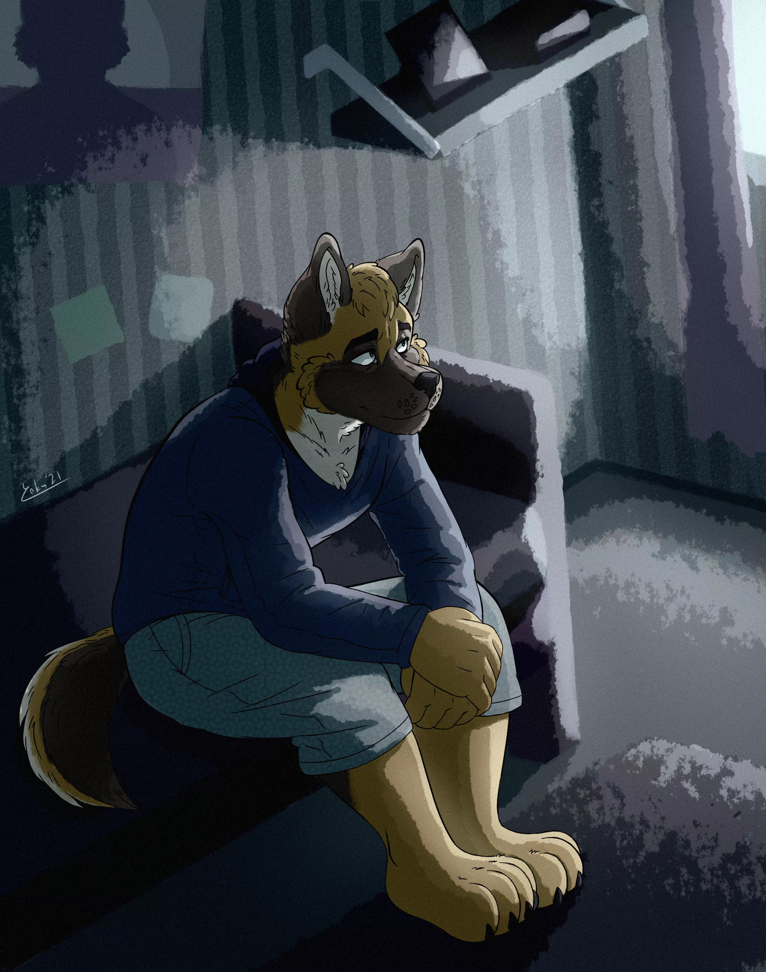 ‘‘I don’t know... I feel like I’m not fully happy, but I have no idea what I’m missing in my life. What should I do...?’‘ // Art by me