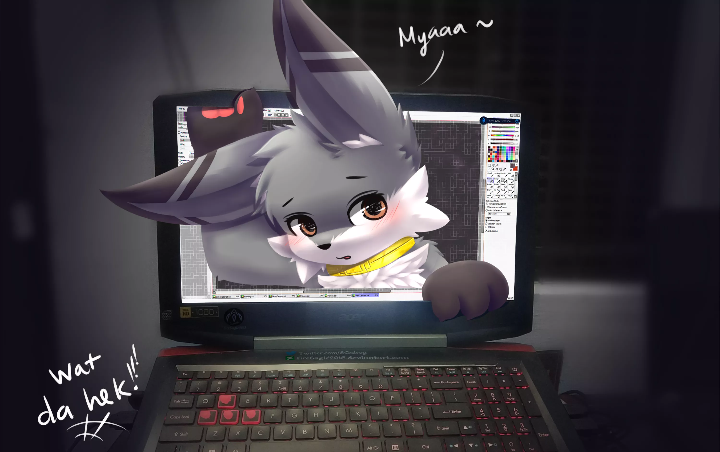 Oh no, the li'l guy wants to escape to our world. What would you do?! [Art by me @SCodreyS on Twitter]