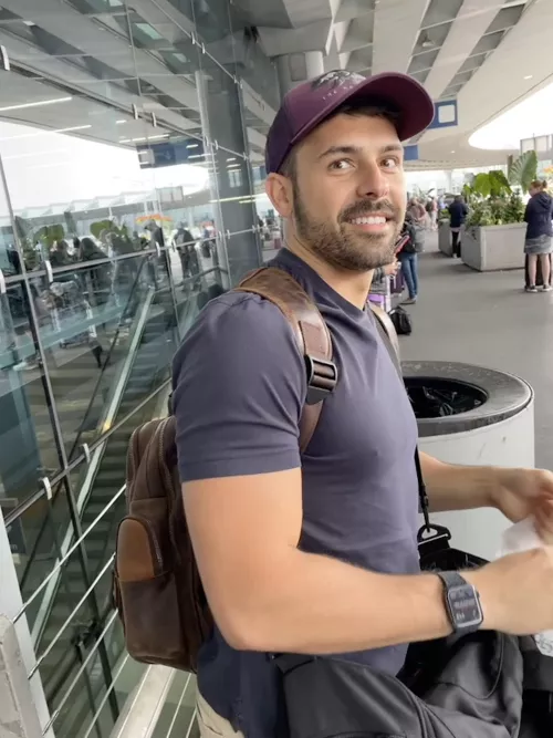 Somehow smiling after 3 delays and cancelled flight