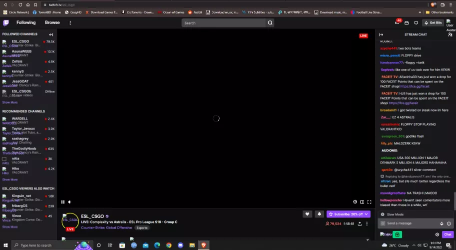 cant load twitch properly as it shown here. cant even watch any stream.