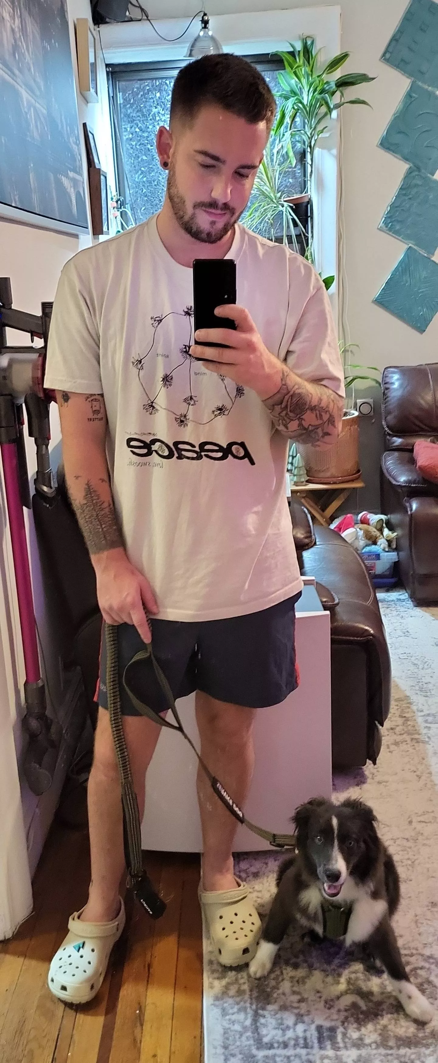 Crocs are the go to puppy has to pee real quick shoes. Kody says hi guys.