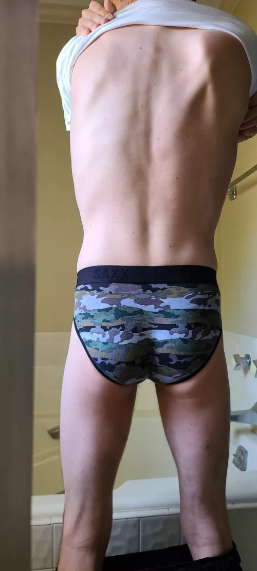 Skinny butt in briefs