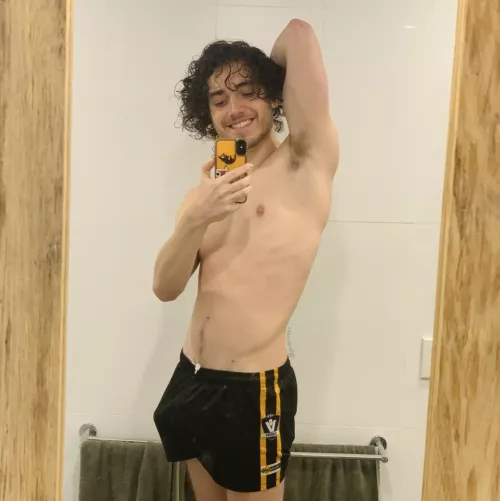 Something hiding not very well in my footy shorts…